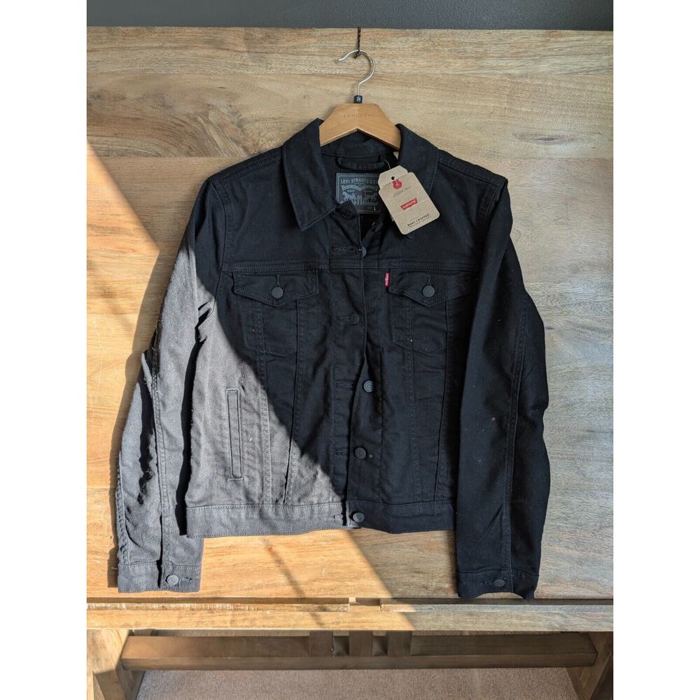 Levi's Trucker Jacket Womens Large Original Denim Baby Cropped Button Front